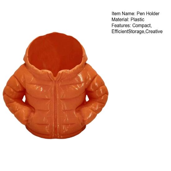 Down Jacket Pen Holder Desk Organizer Compact Storage Box for Pens Pencils Markers Creative Classroom Desk Accessory Student Gift