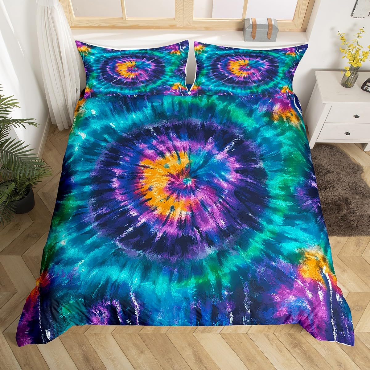 

Swirl Duvet Cover Set for Kids Teens Adults Lightweight Down Quilt Covers Bedroom Decor 2 Pillowcases 1 Duvet Cover No Comforter (135x200cm)