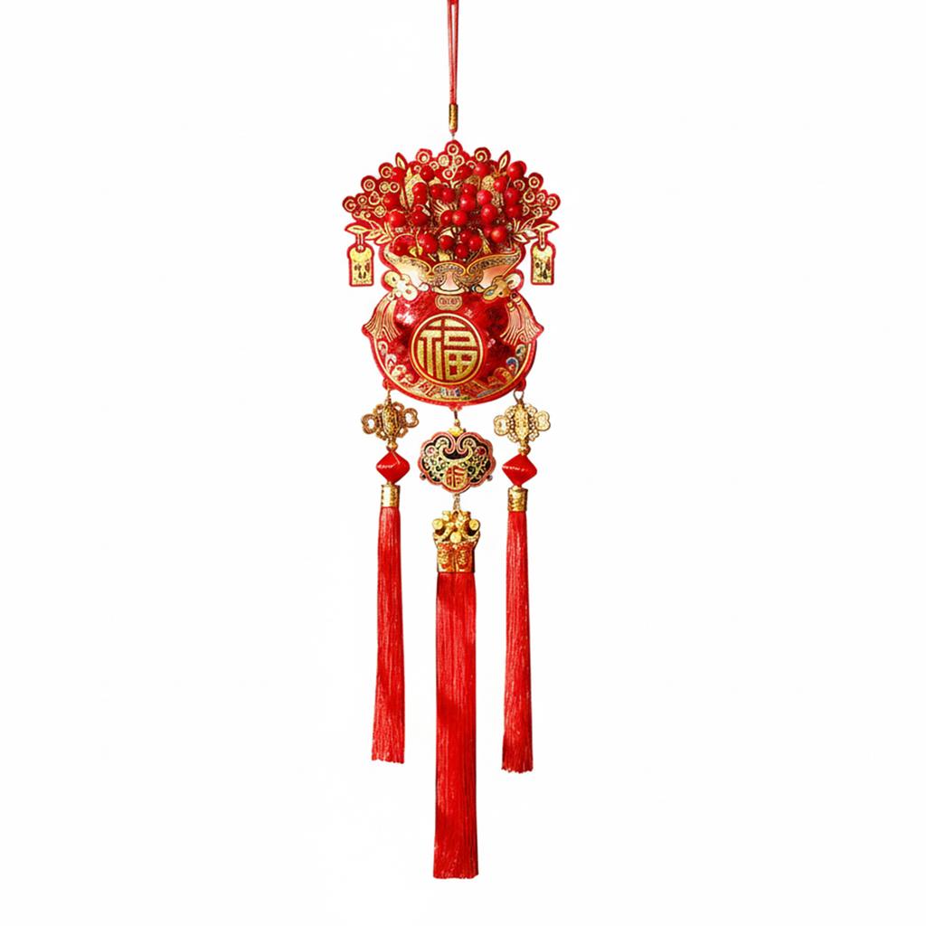 2026 New Year Fu Characters Spring Festival Pendant Color Window Door Pendant Home Decorations Chinese Knot Indoor Wall Ornament