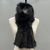 Women Winter Sable Scarf Knitted Natural Fur Shawls Fluffly Female Warm Scarves 78x25cm