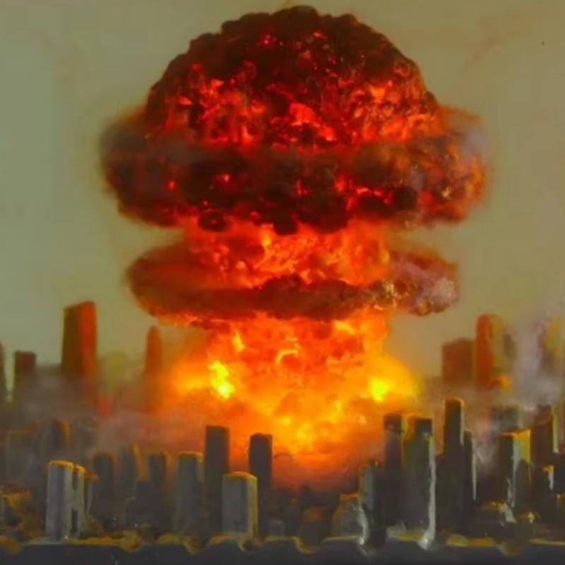 Atomexplosion Bombe Atompilzwolke Lampe Flammenlose Lampe für Hof Wohnzimmer Dekor 3D Nachtlicht Wiederaufladbar