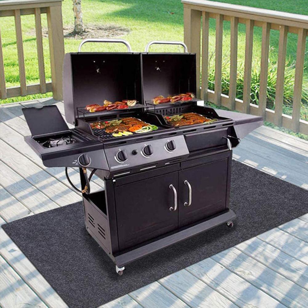 Oil Resistant Grill Mat Flame Retardant Grill Mat Outdoor Cooking Fireproof Protection Large Coverage Long-lasting Performance