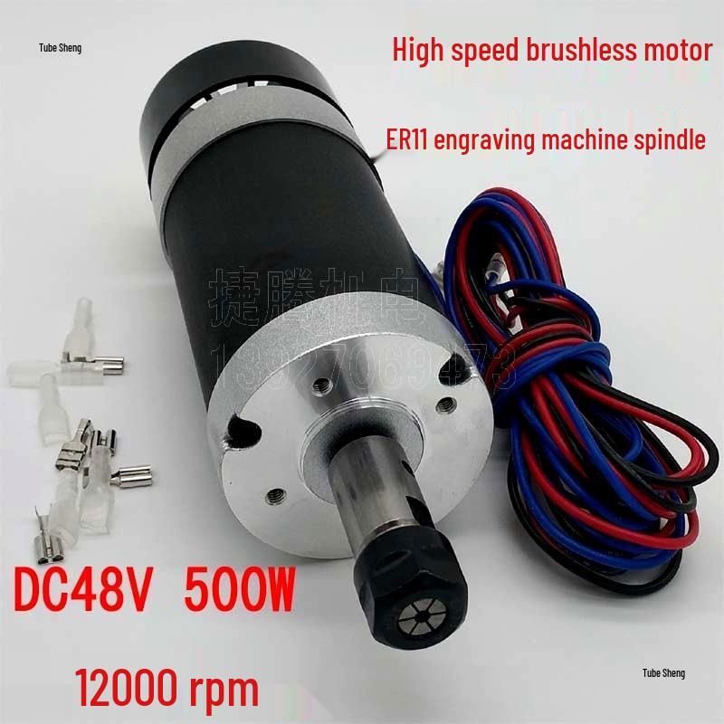 Motor de Eixo Elétrico Sem Escovas de Alta Velocidade ER11 500W para Acessórios de Máquina de Gravação DIY