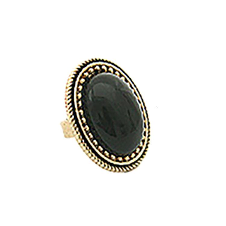 

Fashion Retro Geometric Oval Imitation Gemstone Adjustable Opening Rings for Women Men Exaggerated Personality Finger Jewelry resizable чорний