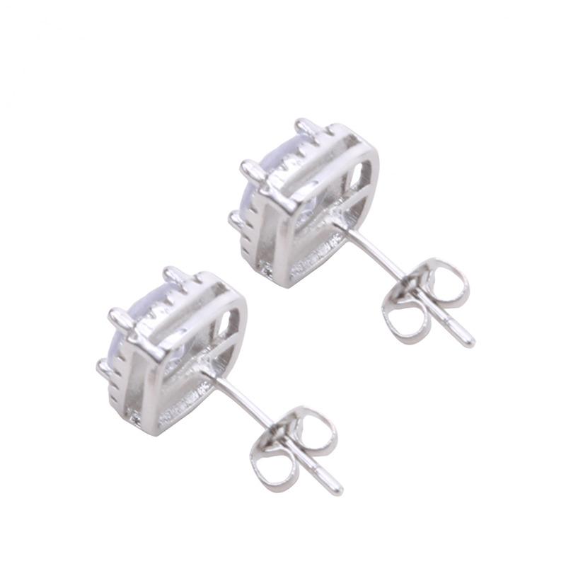 Luxury Female Stone Earrings Fashion Silver Color Wedding Jewelry Vintage Double Stud Earrings For Women