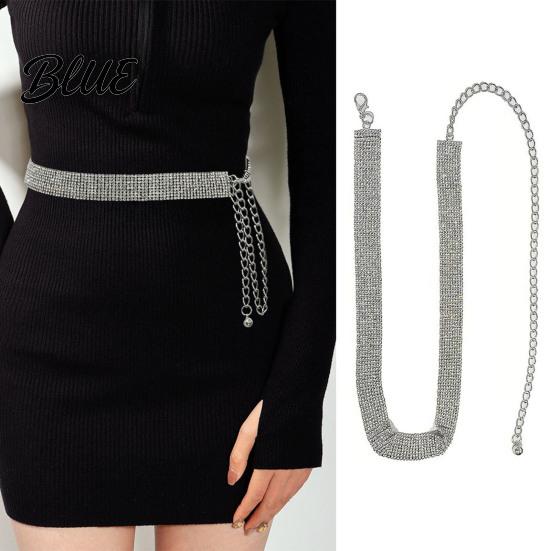 Waist Cincher Accessory Slim Sparkling Belt 9 Rhinestone Rows Chain