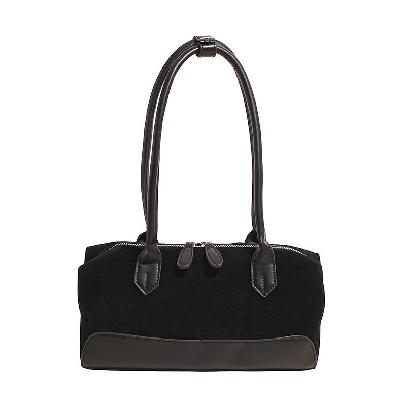 

Новая сумка-колбаса, сумка-подушка, нишевый дизайн со вставками, высокая ценность, наплечная сумка для поездок на работу, универсальная сумка под мышку чёрный