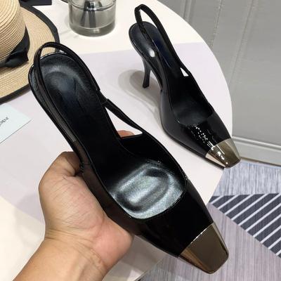 High Heels Stiletto Heel Summer New Elegant Metal Square Toe Cap Sandals For Women Shoes