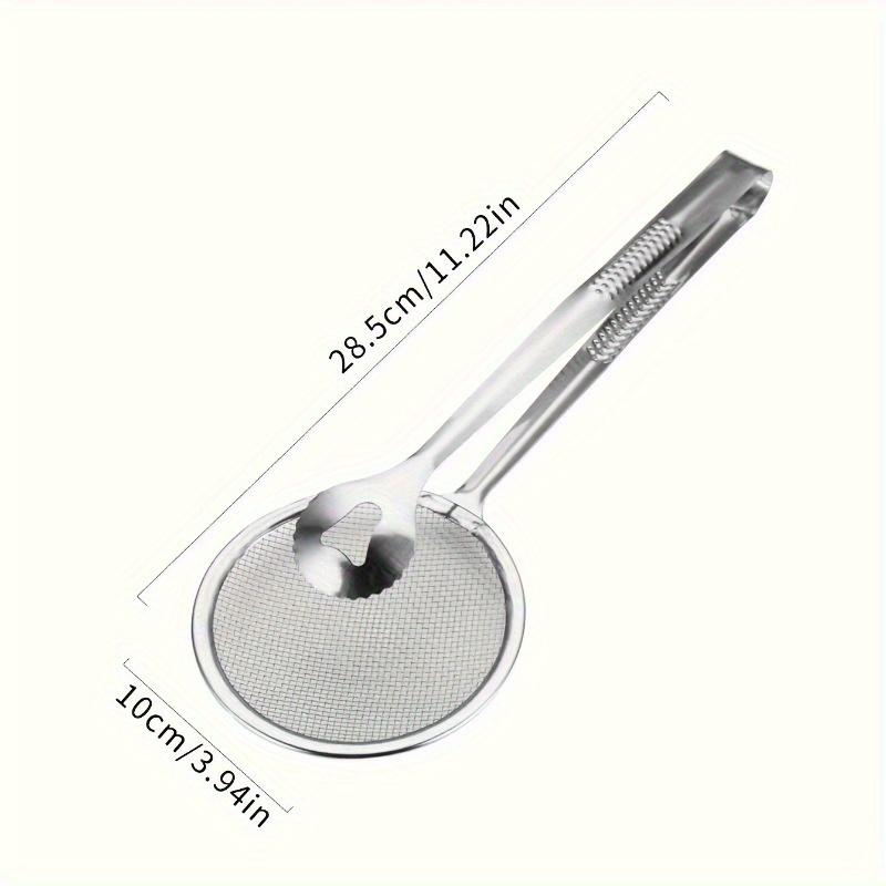 

2-in-1 Stainless Steel Food Clip & Filter Mesh Tongs - Perfect for Oil-Frying & Strainer Ladle Kitchen Tasks! 1Pc