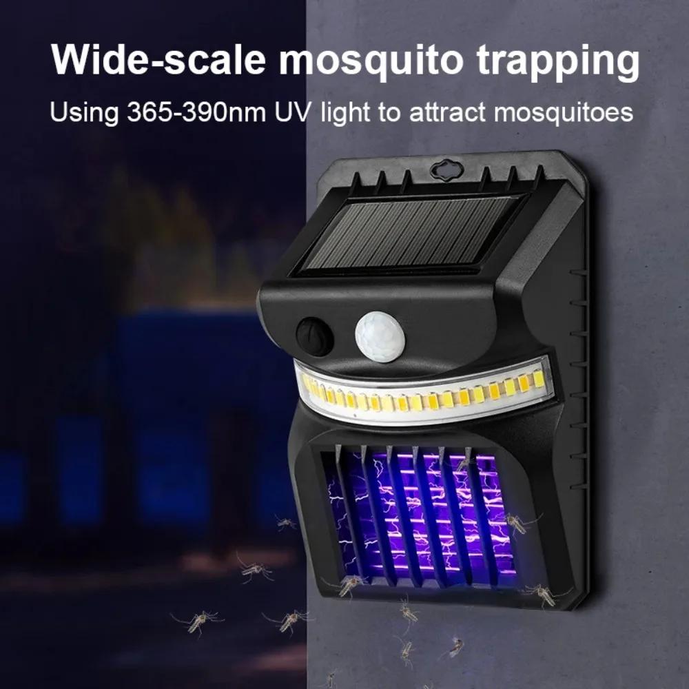 Outdoor LED Solar Mosquito Killing Lamp Waterproof 2 IN 1 Ultraviolet Electric Shock Mosquito Killing Induction Garden Lamp