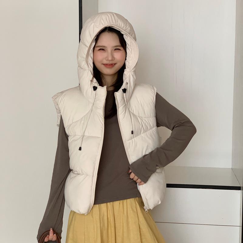 2025 autumn and winter new cotton vest women's Korean version loose stand-up collar loose girlfriend clothing cotton vest outer jacket