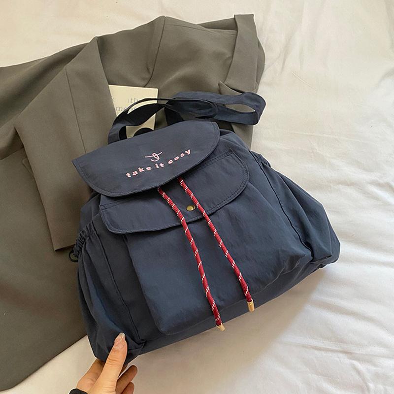 Casual Nylon Backpack for Women Summer New Trendy Fashion Preppy Style Backpack Large Capacity School Shoulder Bag CLE