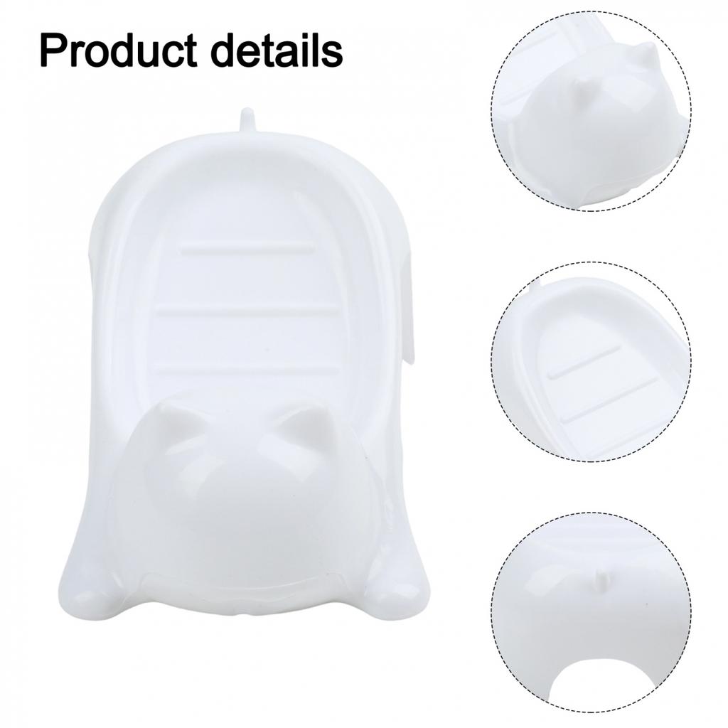 ABS Material Cat Soap Dish Self-Draining Soap Holder Built-in Drainage Hole