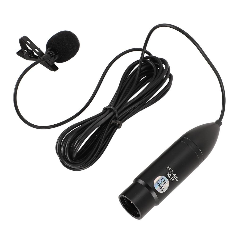 Noise Reduction Lavalier Microphone 48V Phantom Power XLR Lavalier Mic Portable Mono  Multi-Scene