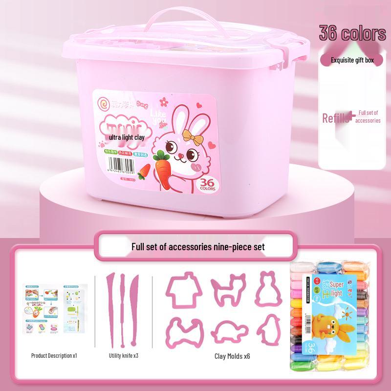 24-Color Large Pack White Clay Plasticine for Toddlers