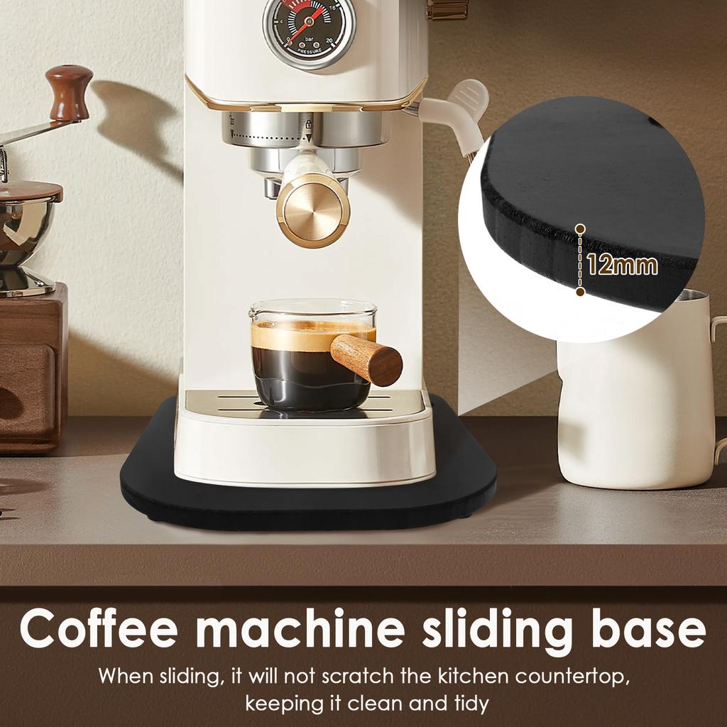 Wood Kitchen Appliance Slider Mat with Wheel and Rubber Feet Coffee Machine Tray Versatile Mixer Accessory for Home Kitchen