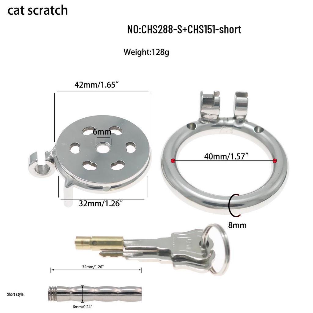Stainless Steel CB Purity Device: Cat Paw Chastity Lock with Tube for Men