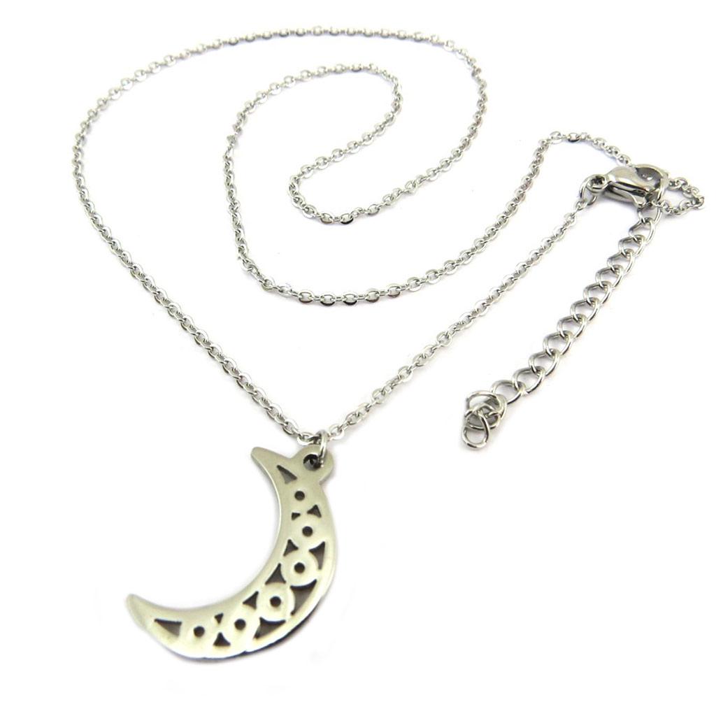 Les Trésors De Lily [P8060] - Strieborný oceľový náhrdelník 'Luna' - 20x13 mm