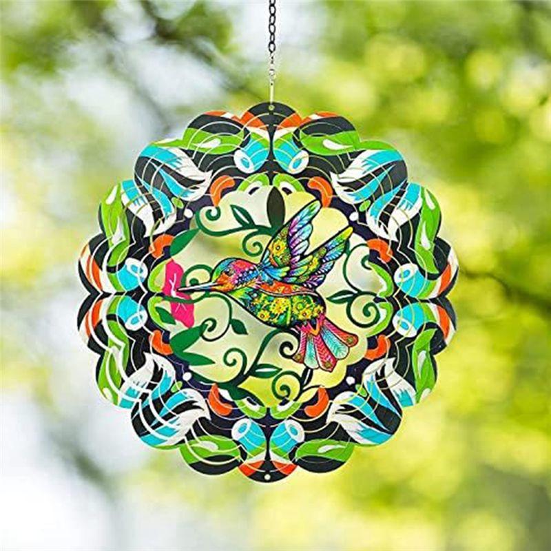 A20F-Bird Metal Wind Spinner Hanging Wind Spinner Suitable For Outdoor And Indoor Decoration, Rotating Wind Chimes