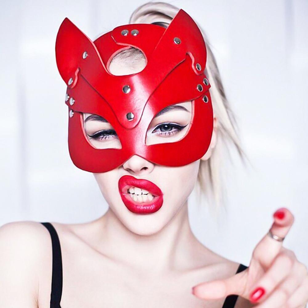 Fox Leather Eye Mask Role-playing Mask PU Sex Mask Eye Toys for Couples Adult Games Games Bondage Set BDSM