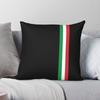 Tricolore Italian Flag Square Pillowcase Polyester Linen Velvet Printed Zip Decor Pillow Case Room Cushion Cover