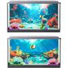 4 Pack Aquarium Background Polyester 30 x 18 Inch Cloth Fish Tank Background Undersea Corals Sunshines Rock Aquatic Plants Wallpaper with