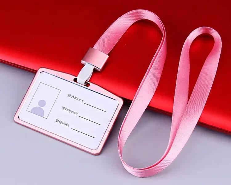 1PC Work Card Holders Men Women Business Bank Credit Card Holder Name ID Card Cover Fashion Metal Work Badge Case