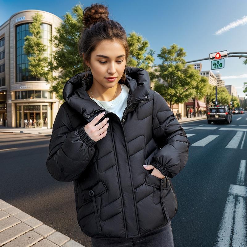

GMXIA женские винтажные повседневные однотонные куртки и пальто с капюшоном на осень и зиму с длинными рукавами и принтом XL чёрный