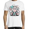 Roll The Dice Cartoon Aces Crew Neck Cotton T Shirt Homme Blanc Vintage Homme Unisex Slightly Breathable Casual