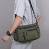 Men's Crossbody Bag Large Capacity Waterproof Shoulder Travel Bag Business Nylon Zipper Soft Backpack with Bottler Holder