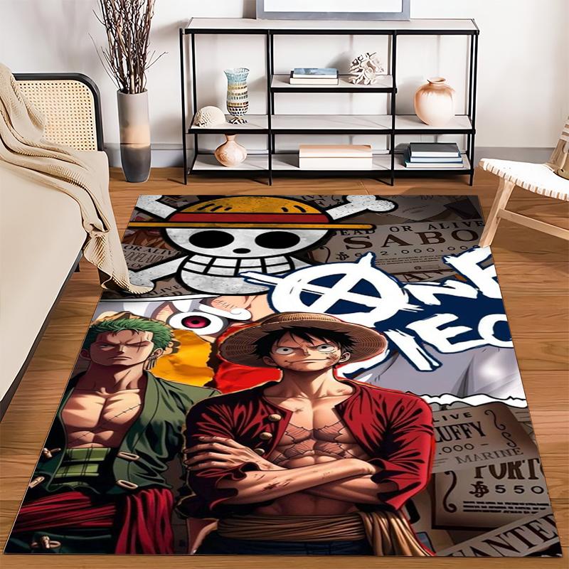 "Anime Style Pirate Themed Carpet with Bold Colors and Iconic Design" Suitable for use as an anti-slip for living room bedroom sofas