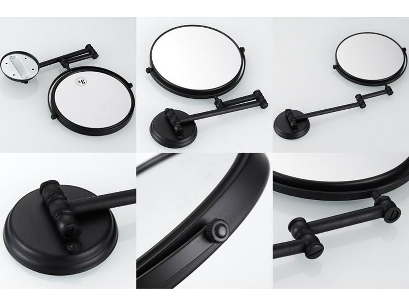 Retro 8" Foldable Double-sided Wall-Mount Makeup Mirror with 3x Magnification