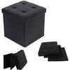 Teeno® Pouf with Storage Box - Black - 38 X 38 X 38 Cm - Imitation Leather - Max 300 Kg