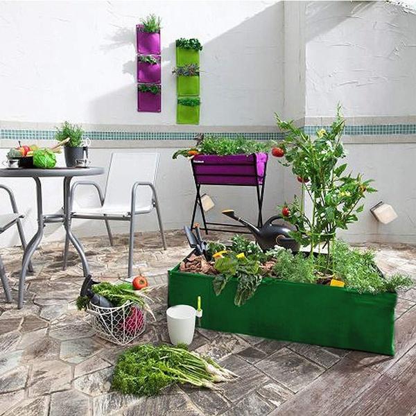 1/2/3 PCS Planting Grow Bag Rectangle Plant Bed Elevated Vegetable Box Fabric Garden Bed Breathable Planting Container Grow Bag Planter Pot