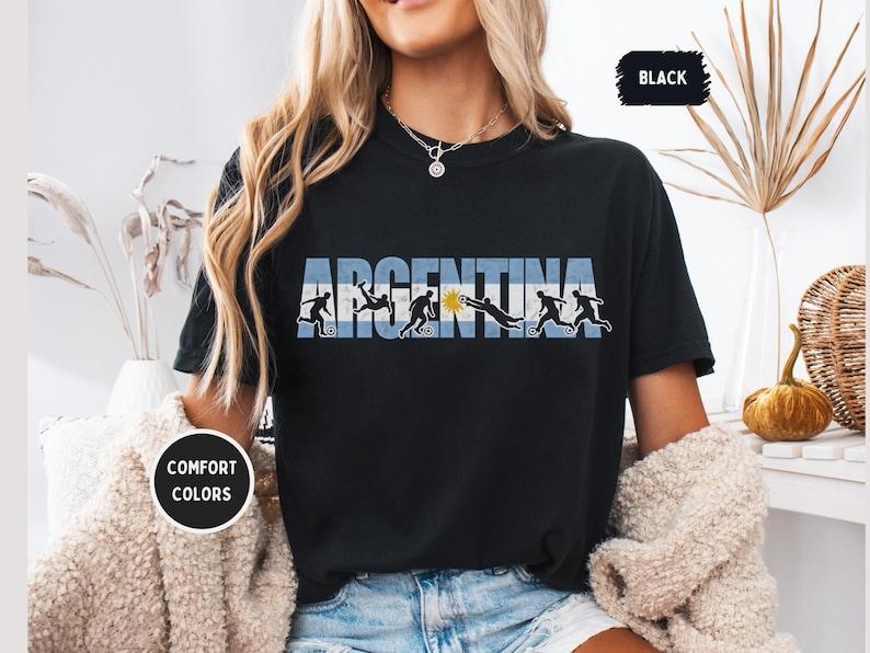 Argentine Soccer Comfort Colors shirt| Argentina Patriotic World Football Fan Tee | Cup Soccer Lover Gift XL
