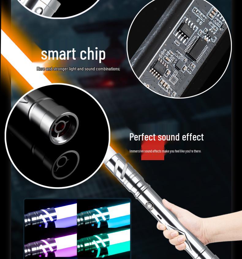 LED Alloy Lightsaber Toy - Rechargeable, Luminous Pixel Design for Kids 