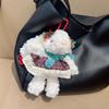 Girlish Heart Lop-Eared Rabbit Plush Pendant: Cute Cartoon Top Hat Keychain & Bag Charm