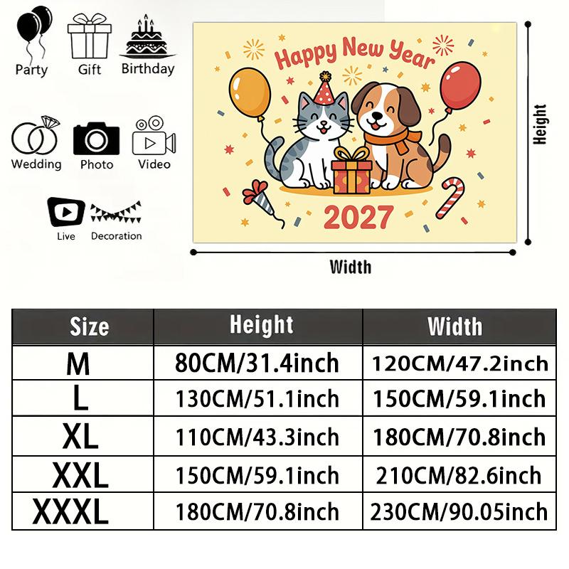 Party Backdrop New Year Flat Birthdays Weddings Showers Event Photo Background Front Door Decor