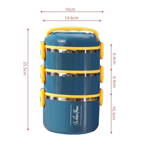 Bynar Insulated Lunch Box, 2500ml, Three-Tier, with Bento Bag, Chopsticks, and Spoon, Vacuum Insulated, Suitable for Children, Adults, Women, and Men,