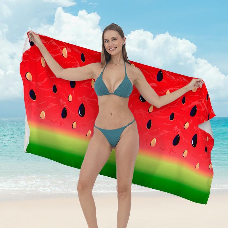 Ultrafine Microfiber Beach Towel Adults Digital Print Quick Dry Swim Sun Protection Shawl Lightweight Absorbent Bath Pool Travel 75x150