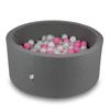 Dry Pool 90x40cm Gray with 300 Balls: White, Pearl, Powder Pink