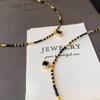 Elegant Black Agate Crystal Multi-Layered Choker Necklace for Women