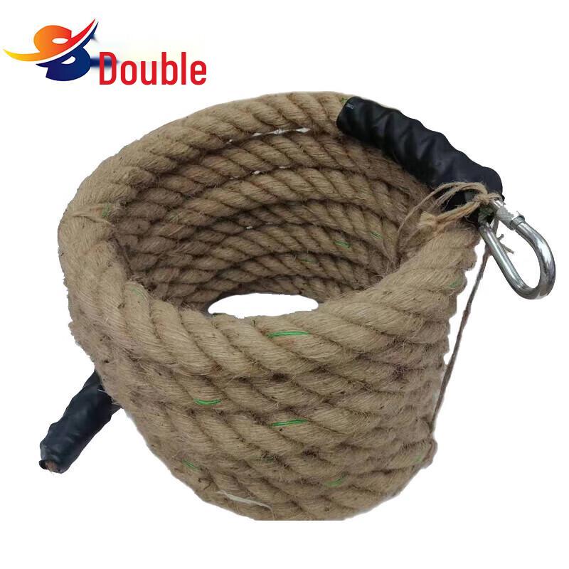 Heavy-Duty Hemp Climbing Rope with Steel Hook