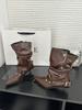 New European and American rivet wrinkled boots pointed wrinkled fashion boots thin high heel thin boots