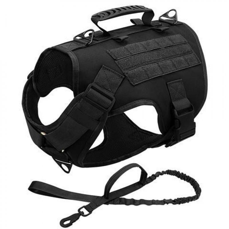 

Dog Training Harness And Leash Combo For Medium And Large Dogs With Durable Nylon For Active Use S чорний
