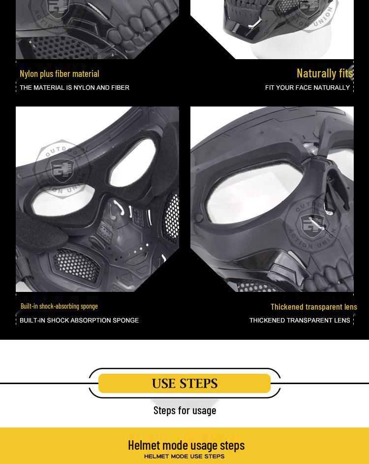 Halloween Skull Cosplay Tactical Mask - Nylon Protective Horror Facegear