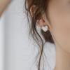 White Fritillary Premium Stud Earrings, Heart-shaped Love Earrings, New Popular Light Luxury Earclips, Women's Earrings Without Ear Piercings