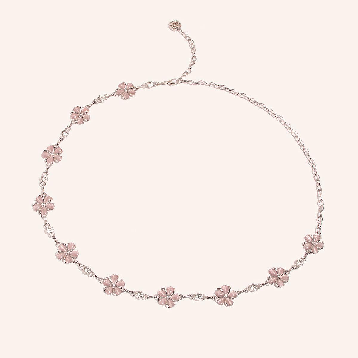 

Новая Цветок Розовый Голубой Бриллиант Металлическая Цепочка на Талию Милая Женская Украшение для Талии Декоративная Юбка