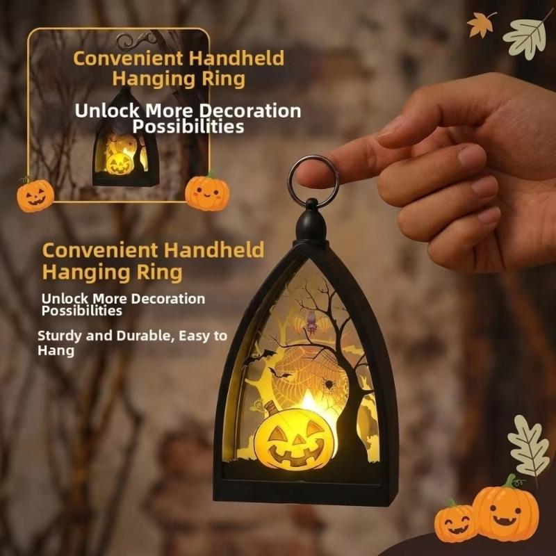 Halloween Led Lamp Witch Battery Powered Halloween Night Light Castle Decorative Ghost Lantern Desktop Ornament