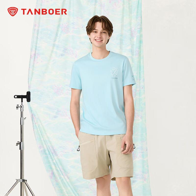 Tanboer Men s Printed Round Neck Short Sleeve T-Shirt M